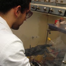 Working in a glove box with air-sensitve chemicals